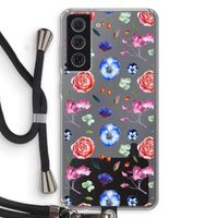 Bloemetjes: Samsung Galaxy S21 FE Transparant Hoesje met koord