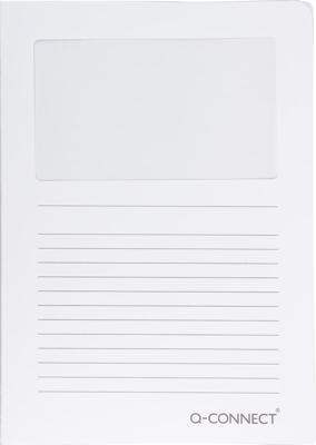 Q-CONNECT L-map met venster, 120 g/m², A4, pak van 100 stuks, wit