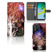 Motorola Moto E13 4G Wallet Case met Pasjes Vuurwerk - thumbnail