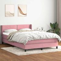 Boxspring met matras fluweel roze 160x210 cm