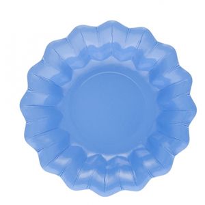 Zee blauwe kartonnen schaaltjes 24 cm