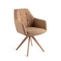 Jesper Home Draaibare Eetkamerstoel 'Noto' Turn Peach, kleur Toasted Toffee