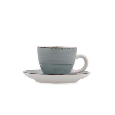 Kopje met schoteltje Quid Vita Morning Turkoois Keramisch 90 ml (6 Stuks)
