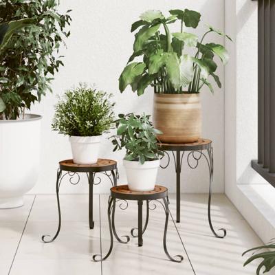 VidaXL Plantenstandaards 3 st keramiek terracottakleurig