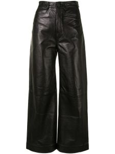 Proenza Schouler White Label pantalon ample court en cuir Nappa - Noir