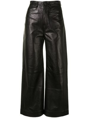 Proenza Schouler White Label pantalon ample court en cuir Nappa - Noir