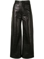 Proenza Schouler White Label pantalon ample court en cuir Nappa - Noir