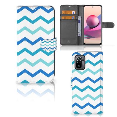 Xiaomi Redmi Note 10S | 10 4G | Poco M5s | Telefoon Hoesje | Zigzag Blauw