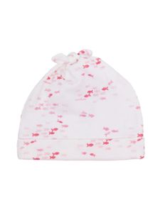 Emporio Armani Kids bonnet en coton à imprimé graphique - Blanc