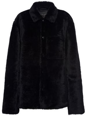 Prada blouson en peau lainée - Noir