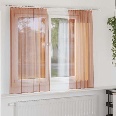 Gordijnen voile met lussen 2 st terracotta 140x175 cm