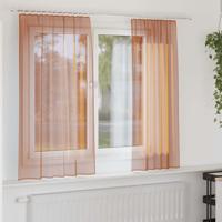 Gordijnen voile met lussen 2 st terracotta 140x175 cm