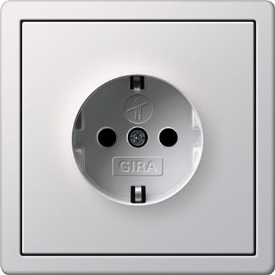 Stopcontact met randaarde glanzend wit Gira F100
