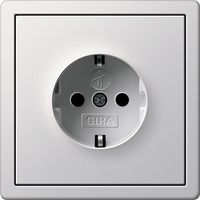 Stopcontact met randaarde glanzend wit Gira F100
