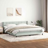 Boxspring met matras fluweel lichtgrijs 180x220 cm