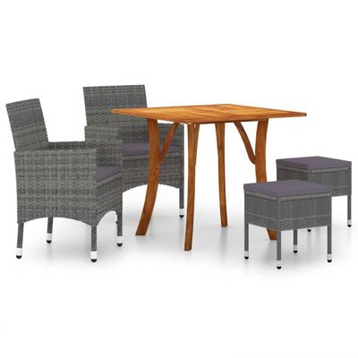 vidaXL 5-delige Tuinset grijs