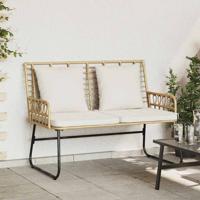 Tuinbank Bruin en Crème Poly riet, staal