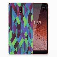 Nokia 1 Plus | TPU Hoesje | Abstract Green Blue