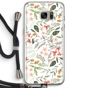 Sweet little flowers: Samsung Galaxy S7 Edge Transparant Hoesje met koord