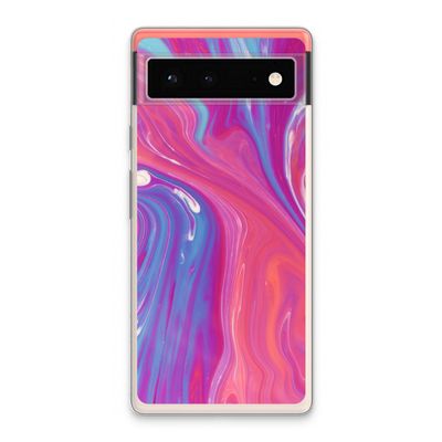 Paarse stroom: Google Pixel 6 Transparant Hoesje