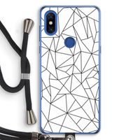 Geometrische lijnen zwart: Xiaomi Mi Mix 3 Transparant Hoesje met koord