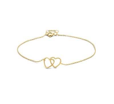 Armband Hartjes geelgoud 0,8 mm 16,5 - 17,5 - 18,5 cm