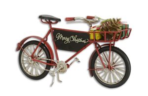 EEN BLIKKEN MODEL FIETS IN KERSTSTIJL