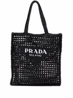 Prada sac porté épaule à logo imprimé - Noir