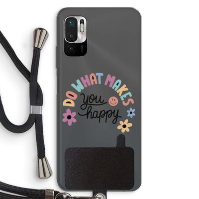Happy days: Xiaomi Redmi Note 10 5G Transparant Hoesje met koord