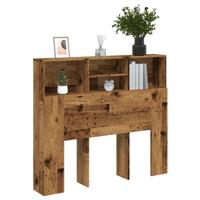 Hoofdbordkast 120x19x103,5 cm bewerkt hout oud houtkleurig Hoofdbordkast 120x19x103,5 cm bewerkt hout oud houtkleurig