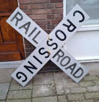 Railroad Crossing Verkeersbord - 120 x 120cm - Origineel Railroad Crossing Verkeersbord - 120 x 120cm - Origineel