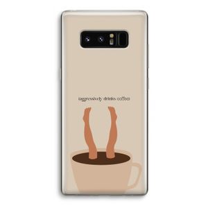 Aggressively drinks coffee: Samsung Galaxy Note 8 Transparant Hoesje