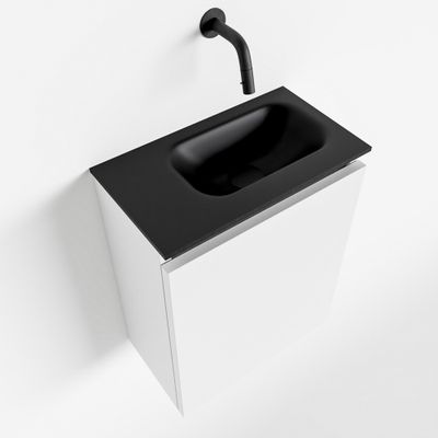 Toiletmeubel Mondiaz Ture | 40 cm | Meubelkleur Talc | Eden wastafel Urban Rechts | Zonder kraangat