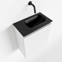 Toiletmeubel Mondiaz Ture | 40 cm | Meubelkleur Talc | Eden wastafel Urban Rechts | Zonder kraangat