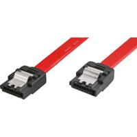 Sharkoon sata ii kabel (rood, 0,5 meter, 3 gb/s, connector met klem)