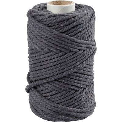 Creativ Company Macramé koord, l: 55 m, d 4 mm, grijs, 330 gr/ 1 rol