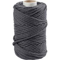 Creativ Company Macramé koord, l: 55 m, d 4 mm, grijs, 330 gr/ 1 rol