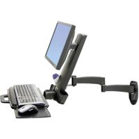 Ergotron Combo Arm Serie 200 Monitor-wandbeugel Aantal monteerbare displays: 1 Display(s) 25,4 cm (10) - 61 cm (24) Zwart Toetsenbordhouder, Kantelbaar,
