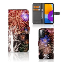 Samsung Galaxy M52 Wallet Case met Pasjes Vuurwerk - thumbnail