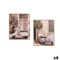 Canvas Gift Decor Blauw Groen Grijs Vespa 40 x 3 x 50 cm (6 Stuks)