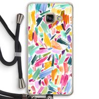 Watercolor Brushstrokes: Samsung Galaxy A3 (2016) Transparant Hoesje met koord