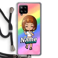 Chibi Maker vrouw: Samsung Galaxy A42 5G Transparant Hoesje met koord