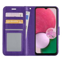 Basey Samsung Galaxy A13 5G Hoesje Book Case Kunstleer Cover Hoes - Paars - thumbnail
