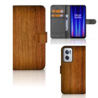 OnePlus Nord CE 2 | Book Style Case | Donker Hout