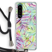 Tropical Palms Blue: Sony Xperia 5 III Transparant Hoesje met koord