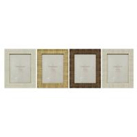 Fotolijsten Home ESPRIT Beige Natuurlijk Kristal polyestyreen Scandinavisch 20,5 x 2 x 25,5 cm (4 Stuks)