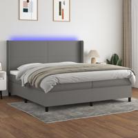 Boxspring met matras stof donkergrijs 200x200 cm