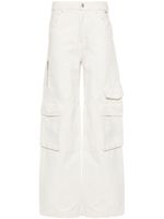 GCDS pantalon taille-haute à logo - Blanc