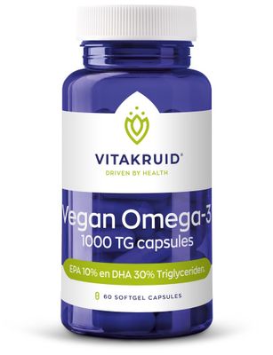 Vitakruid Vegan Omega 3 1000 Tryglyceriden 300 DHA 100 EPA 60