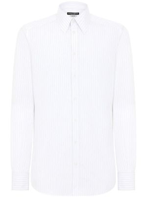 Dolce & Gabbana chemise en coton à rayures - Blanc